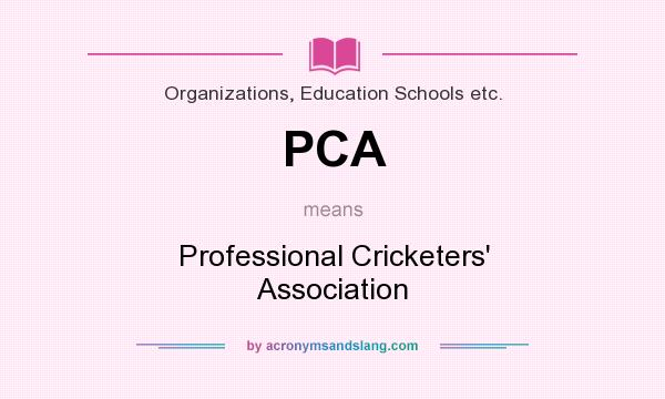 What does PCA mean? It stands for Professional Cricketers` Association