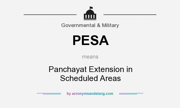 What does PESA mean? It stands for Panchayat Extension in Scheduled Areas