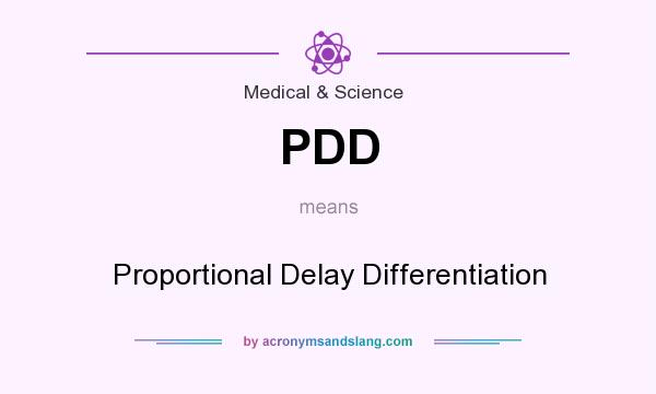 What does PDD mean? It stands for Proportional Delay Differentiation