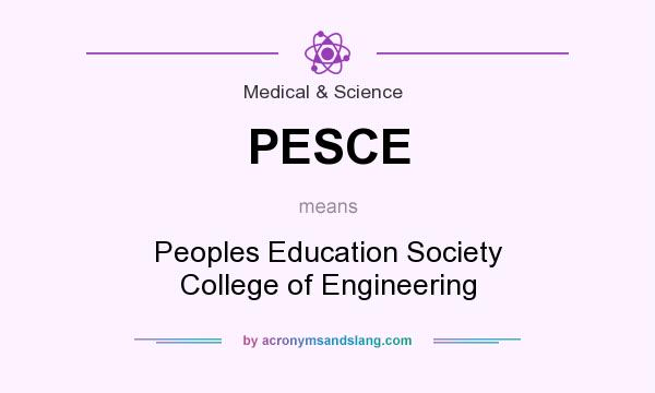 What does PESCE mean? It stands for Peoples Education Society College of Engineering