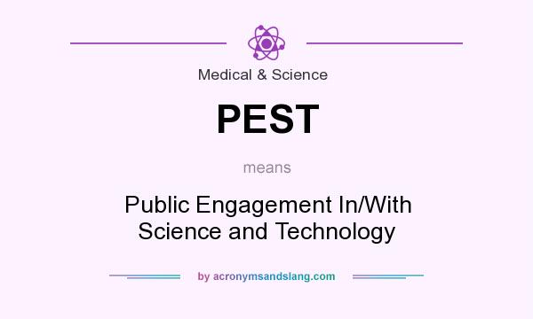 What does PEST mean? It stands for Public Engagement In/With Science and Technology