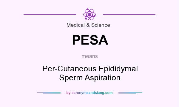 What does PESA mean? It stands for Per-Cutaneous Epididymal Sperm Aspiration