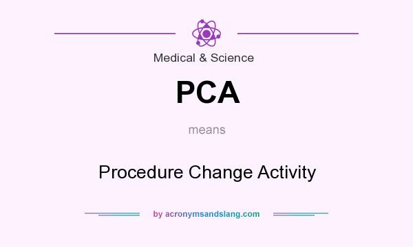 What does PCA mean? It stands for Procedure Change Activity