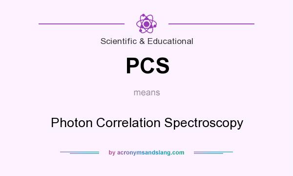 What does PCS mean? It stands for Photon Correlation Spectroscopy