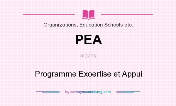 What does PEA mean? It stands for Programme Exoertise et Appui