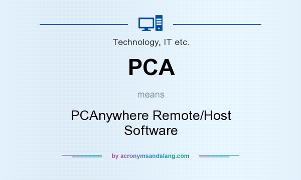 What does PCA mean? It stands for PCAnywhere Remote/Host Software