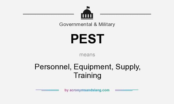 What does PEST mean? It stands for Personnel, Equipment, Supply, Training