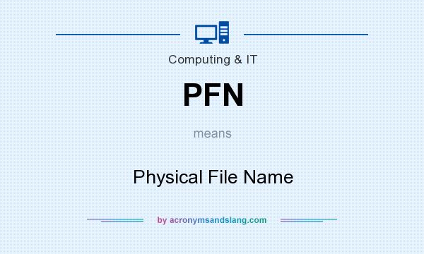 What does PFN mean? It stands for Physical File Name