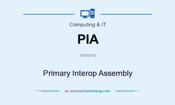 What does PIA mean? It stands for Primary Interop Assembly