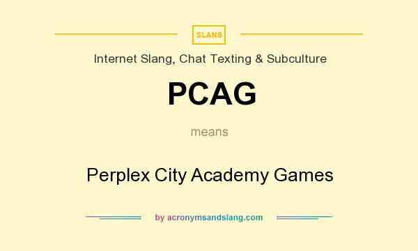 What does PCAG mean? It stands for Perplex City Academy Games