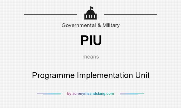 What does PIU mean? It stands for Programme Implementation Unit