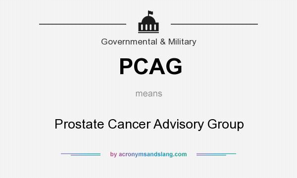 What does PCAG mean? It stands for Prostate Cancer Advisory Group