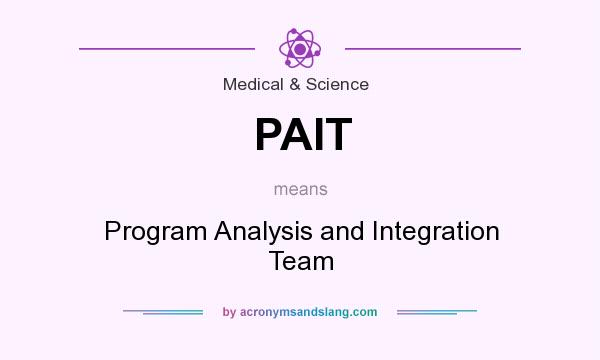 What does PAIT mean? It stands for Program Analysis and Integration Team