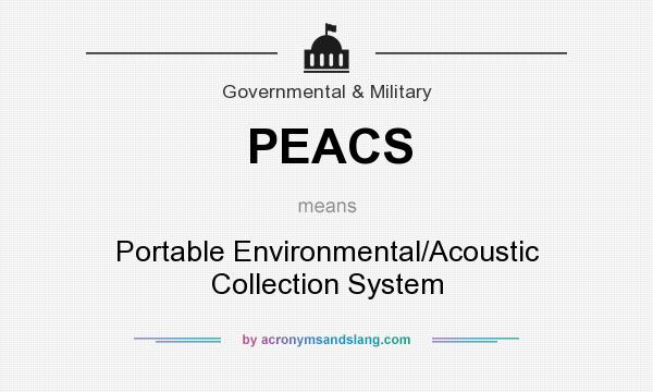 What does PEACS mean? It stands for Portable Environmental/Acoustic Collection System
