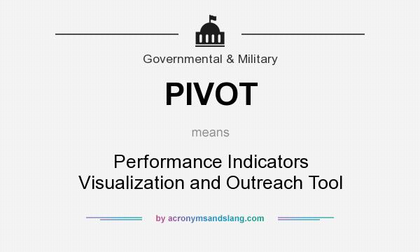 What does PIVOT mean? It stands for Performance Indicators Visualization and Outreach Tool