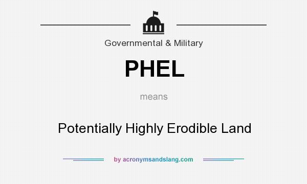 What does PHEL mean? It stands for Potentially Highly Erodible Land