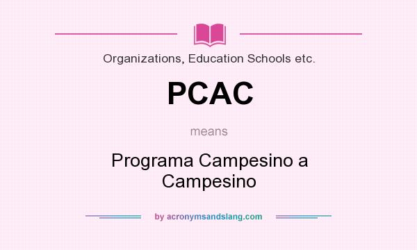 What does PCAC mean? It stands for Programa Campesino a Campesino
