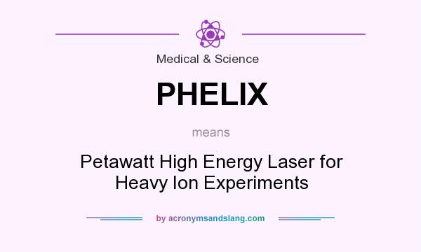 What does PHELIX mean? It stands for Petawatt High Energy Laser for Heavy Ion Experiments