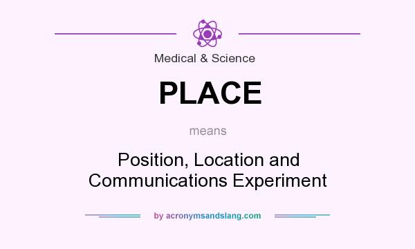 What does PLACE mean? It stands for Position, Location and Communications Experiment