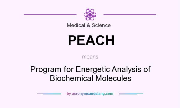 What does PEACH mean? It stands for Program for Energetic Analysis of Biochemical Molecules