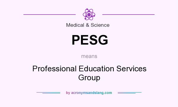 What does PESG mean? It stands for Professional Education Services Group