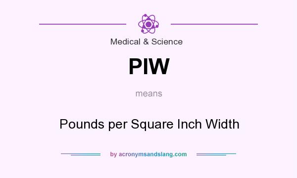 What does PIW mean? It stands for Pounds per Square Inch Width