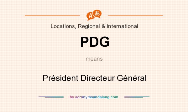 What does PDG mean? It stands for Président Directeur Général