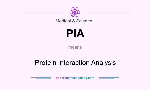 What does PIA mean? It stands for Protein Interaction Analysis