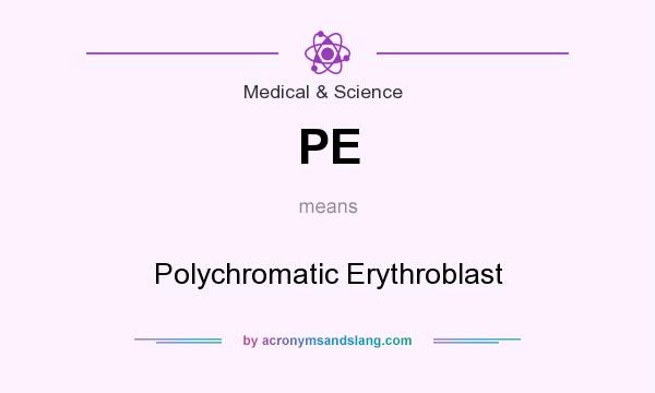What does PE mean? It stands for Polychromatic Erythroblast
