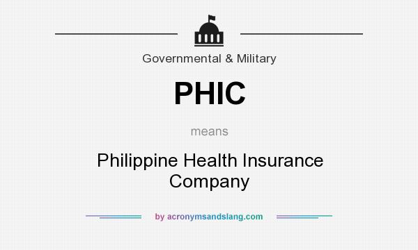 What does PHIC mean? It stands for Philippine Health Insurance Company