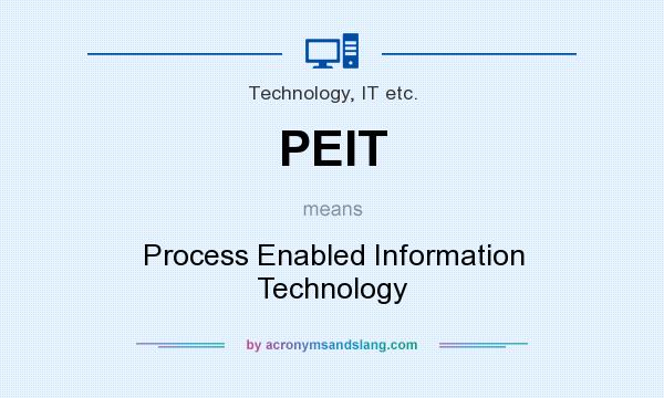 What does PEIT mean? It stands for Process Enabled Information Technology