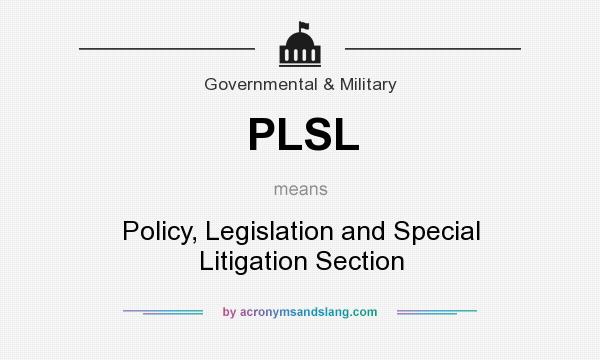 What does PLSL mean? It stands for Policy, Legislation and Special Litigation Section