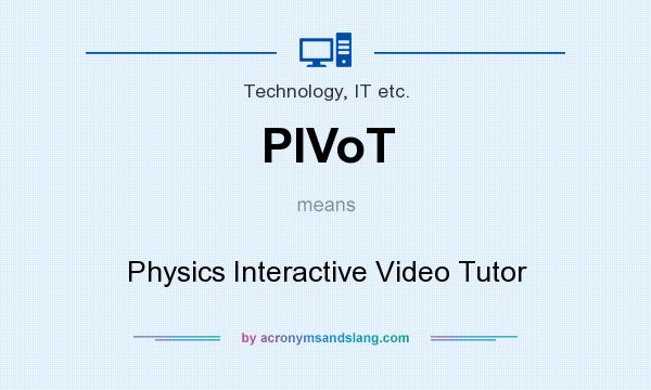 What does PIVoT mean? It stands for Physics Interactive Video Tutor
