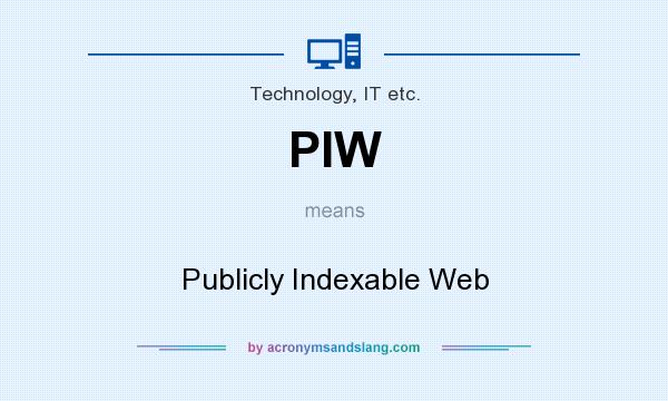 What does PIW mean? It stands for Publicly Indexable Web