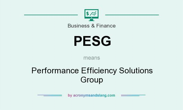 What does PESG mean? It stands for Performance Efficiency Solutions Group