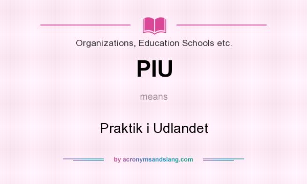 What does PIU mean? It stands for Praktik i Udlandet