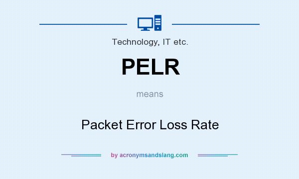 What does PELR mean? It stands for Packet Error Loss Rate