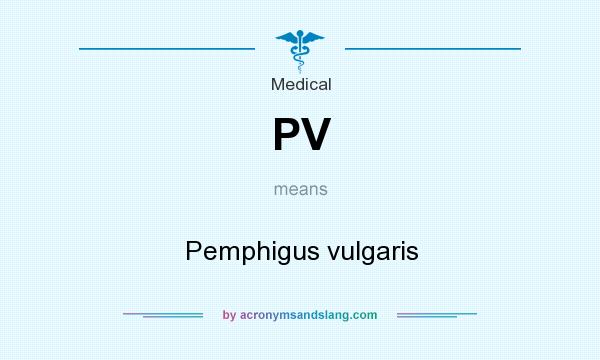 What does PV mean? It stands for Pemphigus vulgaris