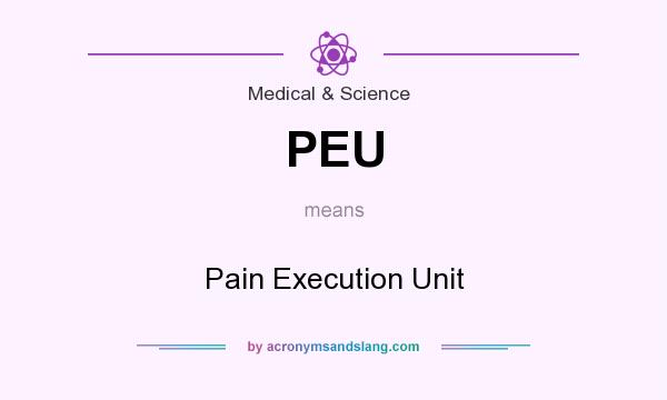 What does PEU mean? It stands for Pain Execution Unit