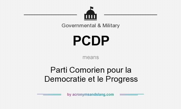 What does PCDP mean? It stands for Parti Comorien pour la Democratie et le Progress