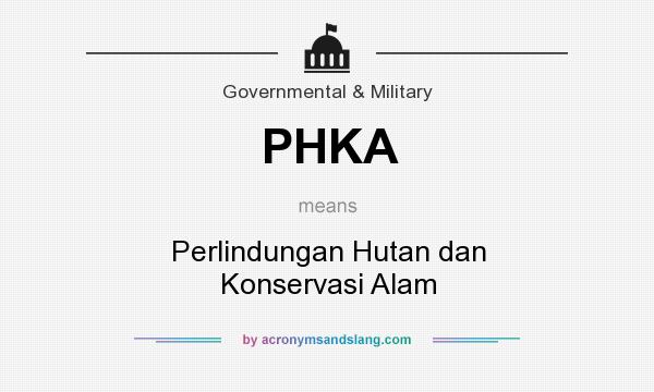 What does PHKA mean? It stands for Perlindungan Hutan dan Konservasi Alam