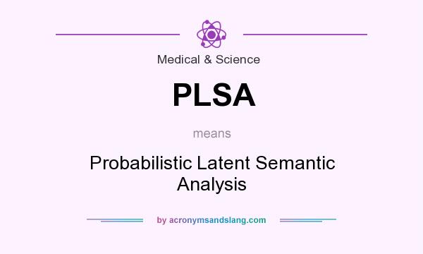 What does PLSA mean? It stands for Probabilistic Latent Semantic Analysis