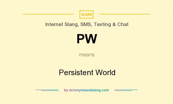 What does PW mean? It stands for Persistent World