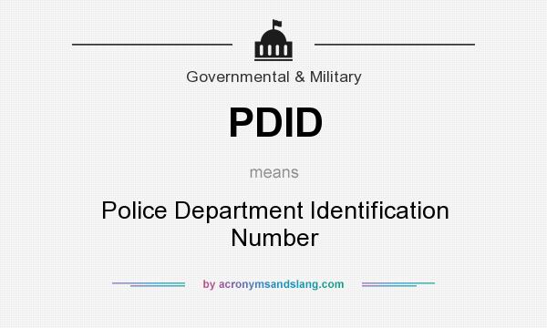 What does PDID mean? It stands for Police Department Identification Number