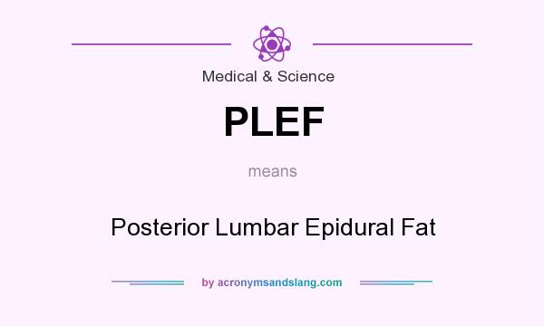 What does PLEF mean? It stands for Posterior Lumbar Epidural Fat