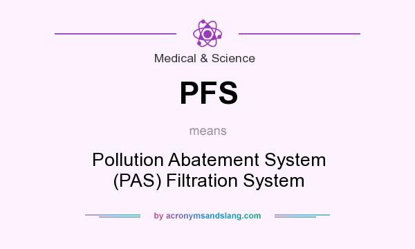 What does PFS mean? It stands for Pollution Abatement System (PAS) Filtration System