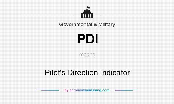 What does PDI mean? It stands for Pilot`s Direction Indicator