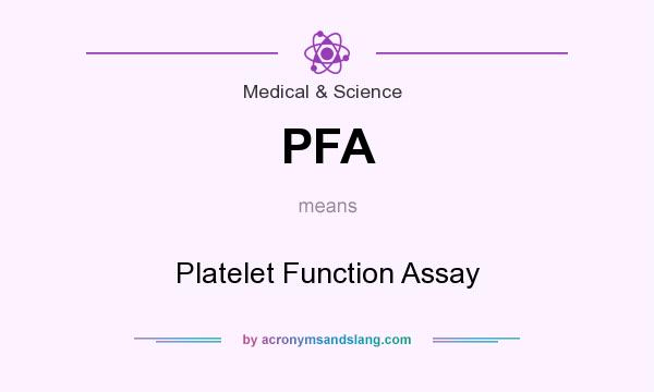 What does PFA mean? It stands for Platelet Function Assay