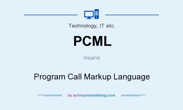 What does PCML mean? It stands for Program Call Markup Language