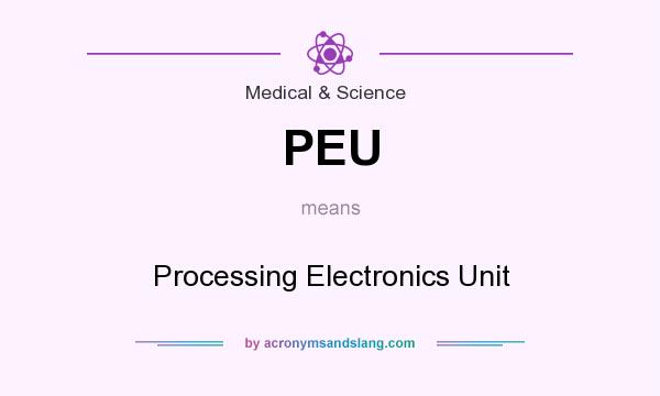 What does PEU mean? It stands for Processing Electronics Unit
